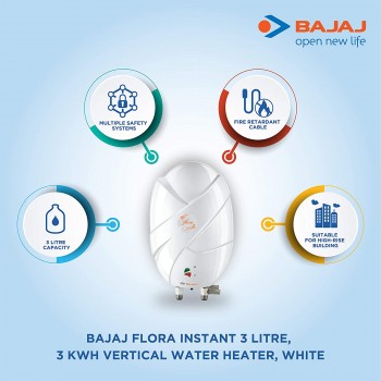 Bajaj Flora Instant Water Heater - 3 ltr - 3kw