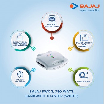 Bajaj Majesty New SWX 3 Sandwich Toaster