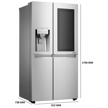 LG 668 L InstaView Door-in-Door inverter linear Side-by-Side Refrigerator (GC-X247CSAV)